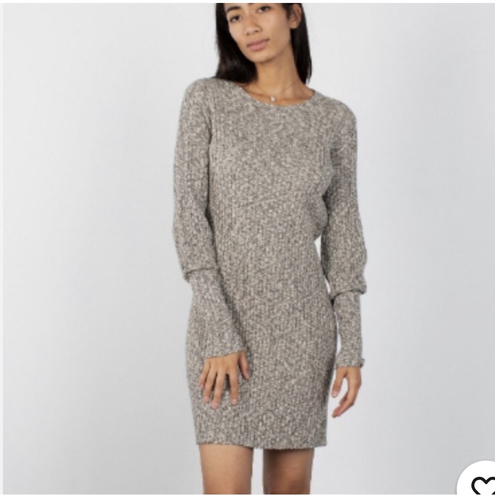 Mod Ref Gray Ribbed Sweater Dress in Heathered Modern